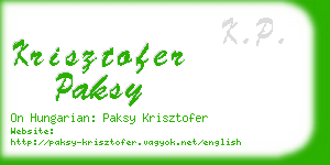 krisztofer paksy business card